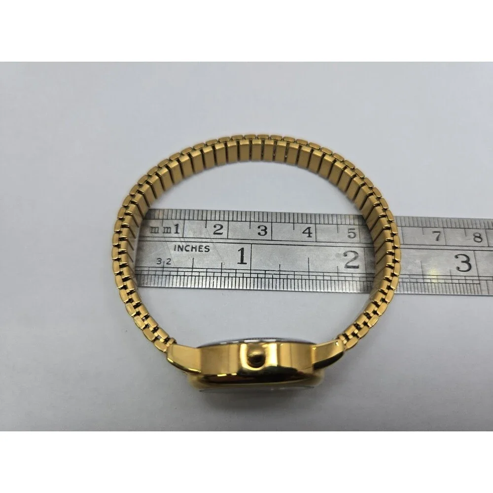 VAVC Womens Goldtone Oval Roman Numeral Expansion Quartz Dress Watch New Battery